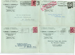 1946/48 4 Kaarten E. VERVLOET & E. CLAESSENS & C° Bruxelles Verrerie Et Emballage - Covers & Documents