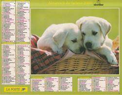 Calendrier De La Poste, Almanach Du Facteur: 2000, Meurthe Et Moselle: Chiots Labradors, Yorkshires,  Ed. Lavigne - Grand Format : 1991-00