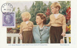 Canada - Carte Maximum - 1953 N°265 (YT) Queen Elisabeth II With Prince Charles And Princess Anne - Tarjetas – Máxima