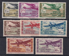 A.E.F. Poste Aérienne N°1/8 - Neufs * Avec Charnière - TB - Unused Stamps