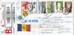 RARE/SCARCE REGISTERED LETTER ANDORRA TO GRENADA ISL. W-I, Sent During First Covid19 Pandemic June 2020 - Covers & Documents