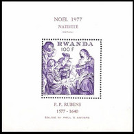 BL79**(850) - Noël Nativité / Kerstmis Geboorte / Weihnachtskrippe / Christmas Nativity  - P.P.Rubens. - RWANDA - Tableaux