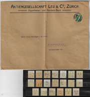 Switzerland 1917 Bank Aktiengellschaft Leu &Cº Cover From Zurich To Winterthur Perfin Weave LC +20 Stamp Lochung Perfore - Perfins