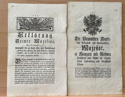 LUXEMBOURG - 1769 / 1786 - Verordnungen Und Mitteilungen Seiner Majestät - - ...-1852 Prefilatelia