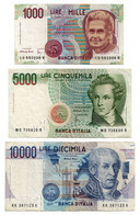 [Q] Italy 1984-1990: Lot Of 3 Banknotes - Collections