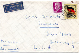 58791 - DDR - 1962 - 40Pfg 10 Jahre DDR MiF A LpBf DRESDEN -> Scarsdale, NY (USA) - Storia Postale