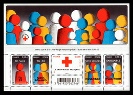 F4819 - YV 4819 à 4823 N** Feuillet Croix Rouge - Prix = Faciale Hors Surtaxe - Unused Stamps