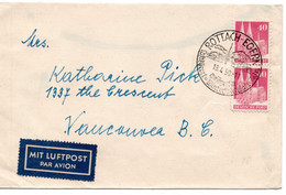 58793 - Bund - 1950 - 2@40Pfg Bauten A LpBf ROTTACH-EGERN -> Vancouver, BC (Canada) - Other & Unclassified
