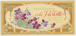 S A 56  ETIQUETTE  SAVON   A La Violette  PAUL. TRANOY PARIS - Etiquetas