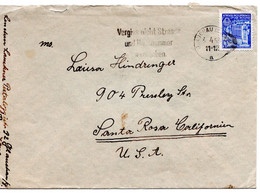 58798 - DDR - 1954 - 35Pfg 5-Jahres-Plan EF A Bf GLAUCHAU -> Santa Rosa, CA (USA) - Covers & Documents