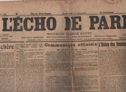 L'ECHO DE PARIS 25 4 1915 - JACHERE RECOLTES - UNION DES VEUVES - ROUMANIE - GRECE - CAMPS DE PRISONNIERS MONTFORT 35 - - General Issues