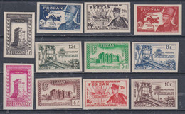 Fezzan N° 43 / 53 X  La Série Des 11 Valeurs Variété Non Dentelée Trace De Charnière Sinon TB - Unused Stamps