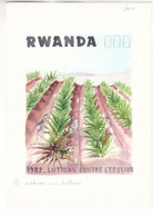 Rwanda - COB 1160 - Dessin Polychrome Signé Jean Van Noten - Luttons Contre L'érosion - Document Unique - Brieven En Documenten