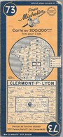 CARTE-ROUTIERE-MICHELIN-N °73-1948-2-CLERMONT LYON -Imprim-G.Maillet St Ouen- PAS Coupures-B E - Roadmaps