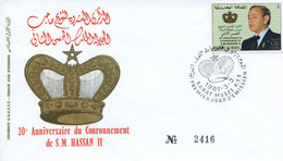 Maroc;FDC 1981 ,TP N°878 " 20ème Anniversaire Du Couronnement De SM Hassan II "Morocco;Marruecos - Morocco (1956-...)
