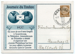 ALLEMAGNE : TAG DER BRIEFMARKE / JOURNEE DU TIMBRE, HAMBURG, 1937 / HALLERSTRASSE - Lettres & Documents
