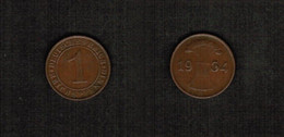 GERMANY   1 REICHSPFENNIG 1934 G (KM # 37) #6665 - 1 Reichspfennig