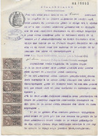 Fiscaux Document Avec 6 Timbres De Dimension 21,60 Francs Brun Noir - Revenue Stamps