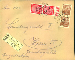 1938, OSTMARK, R-Brief Von Kufstein 1, 18.VII.38, MiF Mit Seltenem 40 Groschen R-Gebühr - Bloques