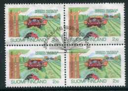 FINLAND 1992 Centenary Of Agriculture Ministry Block Of 4 Used.  Michel 1180 - Oblitérés