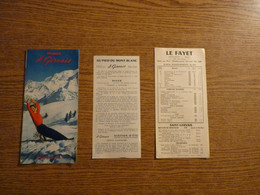 St Gervais - Haute Savoie (74) - Dépliant Touristique Ancien 3 Volets + Compléments - Format Plié 10,5 X 22 Cm. - Tourism Brochures