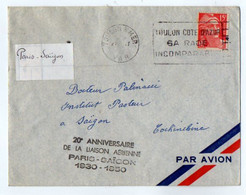 TB 3499 - 1950 - LSC - Lettre Par Avion De TOULON / 20è Anniversaire Liaison Aérienne PARIS - SAIGON / Institut PASTEUR - 1927-1959 Brieven & Documenten