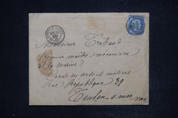 FRANCE - Cérès 25ct Sur Enveloppe De Salins D'Hyères En 1876 Pour Un Marin à Toulon - L 121993 - 1849-1876: Classic Period