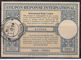 8 Annas, 8as, UPU International Reponse / Reply Coupon, India Used - Sin Clasificación
