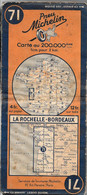 CARTE-ROUTIERE-MICHELIN-1936-N°71-114-3619-LA ROCHELLE-BORDEAUX-Imprim G.Maillet-pas Pli Coupé-Couv TAché-Plie-BE - Roadmaps