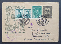 Österreich 1950, Privater Umschlag "Tag Der Briefmarke" WIEN Sonderstempel Zensur Gelaufen DDR - 1945-60 Storia Postale