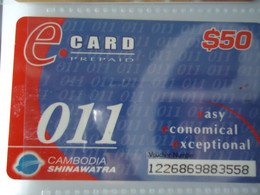 CAMBODIA     USED CARDS  ADVERSTISING  50$ - Camboya