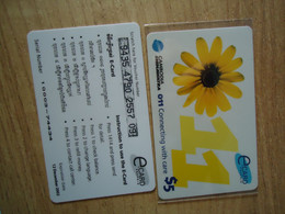 CAMBODIA     USED CARDS        FLOWERS - Bloemen