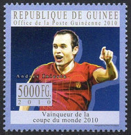 GUINEA 2010 - 1v - MNH - Andres Iniesta Spain Football Player Fußball Fútbol Soccer Calcio Voetbal Futebol Barcelona - 2010 – Sud Africa