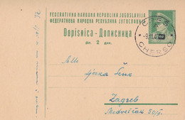 Yugoslavia Stationery Sent From Cres Cherso 1948 - Occ. Yougoslave: Istria