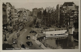 Amsterdam // Rokin Vanaf Spui Met Fraaie Trams En Rondvaart Boot) 1953 - Amsterdam