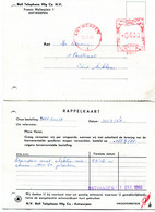 1968 2 Kaarten Van BELL TELEPHONE Mfg Co NV Antwerpen 1 - Gefr. 4 Fr - Rappelkaart - 1960-1979