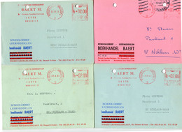 1961 4 Kaarten BAERT M. Jette Boekhandel Schoolgerief Leermiddelen - Gefr. 2 Fr + 0.40 Fr - 1960-79