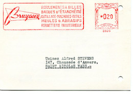 1955 Kaart BRUYAUX Roulement Meules Bobinetterie Bruxelles - BRIO Bagues - Gefr. 2 Fr - ...-1959