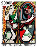 Burundi 2022, Art, Picasso IV, 1val IMPERFORATED - Unused Stamps