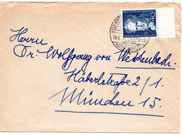 58799 - Bund - 1959 - 40Pfg Humboldt EF A DoppelBf KREUTH -> Muenchen - Covers & Documents