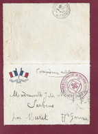 170522 - LETTRE WW1 1914 18 - HM CROIX ROUGE Belley Blessés Militaires HOPITAL N°16 Convalescence Militaire - Drapeaux - Cruz Roja