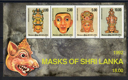 Sri Lanka - Masks Of Shri Lanka Minisheet N** MNH 0f 1992 - Sri Lanka (Ceylon) (1948-...)