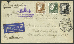 GERMANY: 22/JUN/1934 Berlin - Argentina, Cover Flown By Zeppelin On "Argentinienfahrt", Arrival Backstamp, Light Stain S - Other & Unclassified