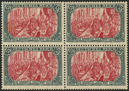 Yvert 95, 1905/12 5Mk., ENGRAVED, Block Of 4 (3 Are MNH), Very Nice, Catalog Value Euros 360+ - Other & Unclassified