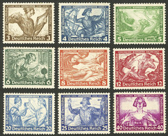 GERMANY: Yvert 470/8, 1933 Wagner Opera, Cmpl. Set Of 9 Values, Mint Without Gum, Very Fine Quality! - Other & Unclassified