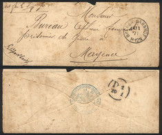 GERMANY: Cover (opened On 3 Sides For Display) Sent With Military Free Frank From Bremen To Mayence On 18/NO/1871, Inter - Other & Unclassified