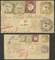 GERMANY: 22/DE/1873 ZINTEN - Bremen, Cover With Colorful Postage Of Sc.1 + 16 + 17 + 20 Pair, With Arrival Backstamp Of  - Other & Unclassified