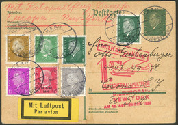 GERMANY: 15/SE/1930 Haah - United States, Card With Nice Multicolor Postage, Carried On The First Catapulted Flight From - Covers & Documents