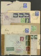 GERMANY: 7 Covers (some Airmail) Sent To Argentina, Almost All With Attractive CENSOR Labels, With Defects But Interesti - Covers & Documents