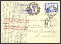 GERMANY: 18/SE/1931 Friedichshafen - Rio De Janeiro, Postcard Franked With Sc.C36, With Arrival Mark Of Copacabana 22/SE - Covers & Documents